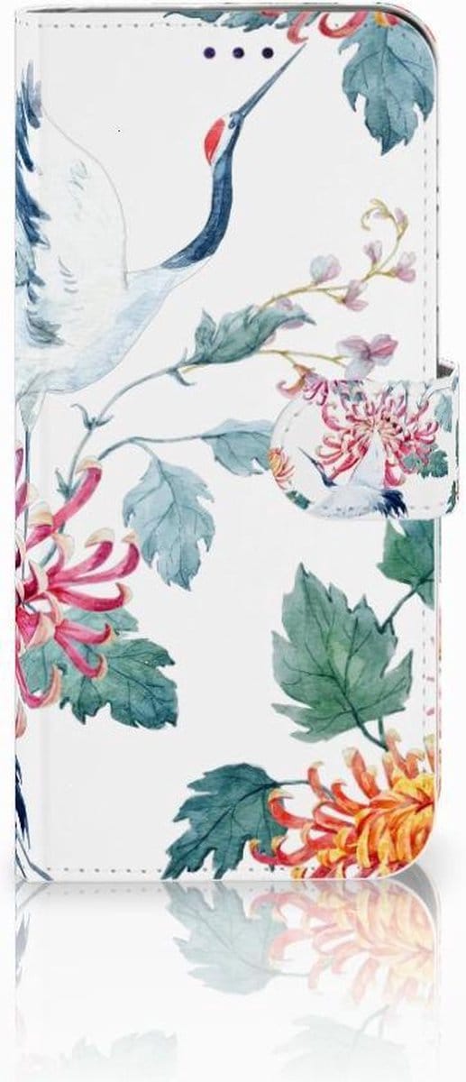 Samsung Galaxy A50 Telefoonhoesje met Pasjes Bird Flowers
