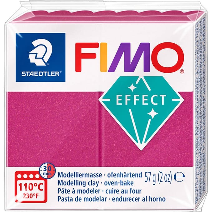 FIMO effect ovenhardende boetseerklei standaard blokje 57 g - metallic bordeaux