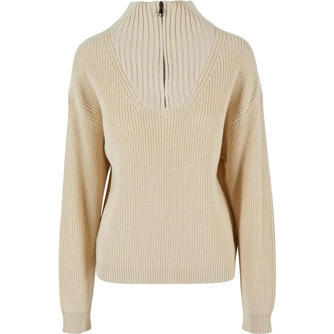 Urban Classics - Oversized Knit Troyer Sweater/trui - M - Beige