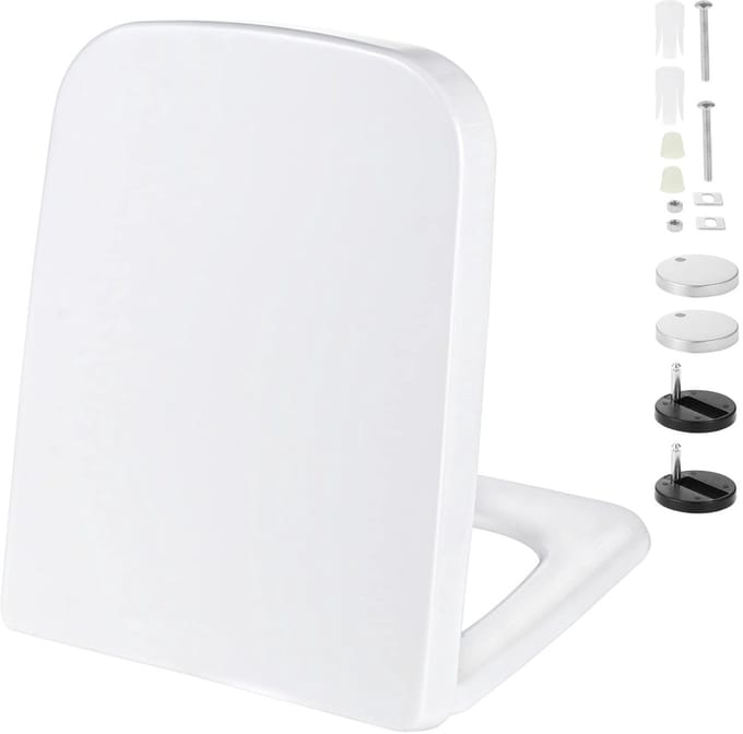 Unyqoos® Vierkante wc-bril met softclose, Quick-Release en verstelbare scharnieren
