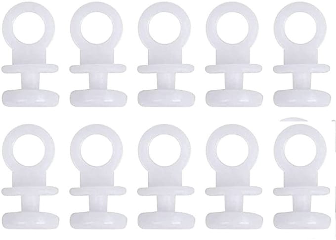 Set van 100 witte plastic gordijnrail haken voor 9mm rails - Young Wolf