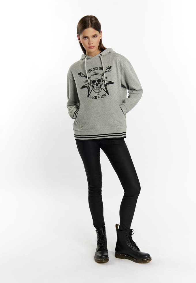 Mymo Hoodie Dames grijs melange