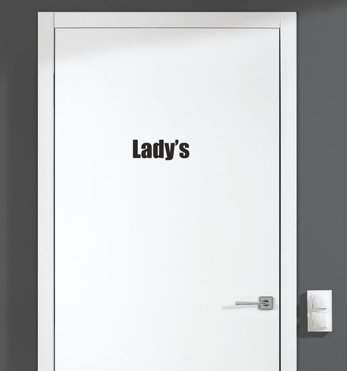 Deursticker - Ladys - Zwart 10x3,7