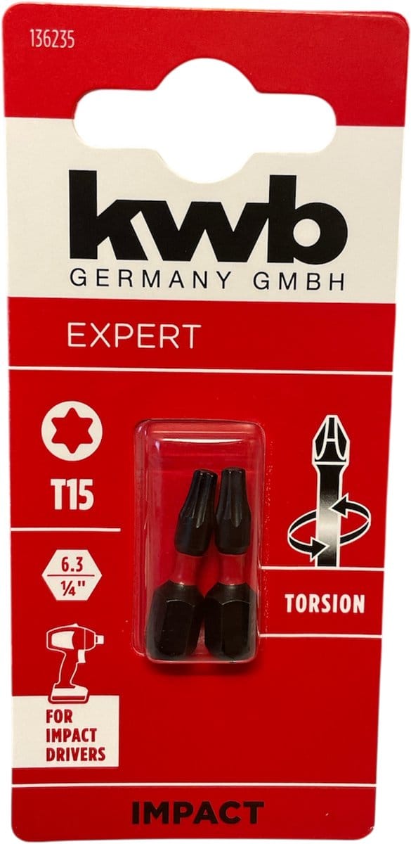 KWB 2 bitjes torsion 25 mm T15 s2