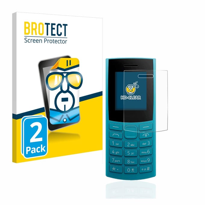 BROTECT - Screenprotector voor Nokia 105 4G (2023) - Folie Beschermfolie transparant 2 Stuks