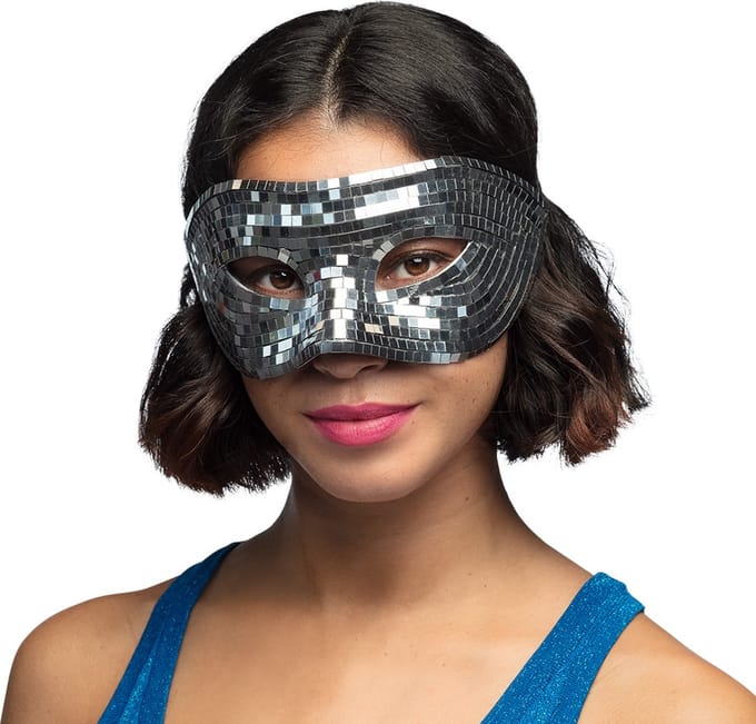 Boland - Masker Disco zilver Zilver - Volwassenen - - Gemaskerd bal - NYE - Gala