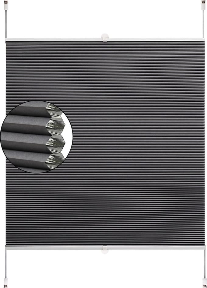 Bolt Edge Honinggraat Gordijn - Grijs - 75x120cm - Lichtdoorlatend - Polyester