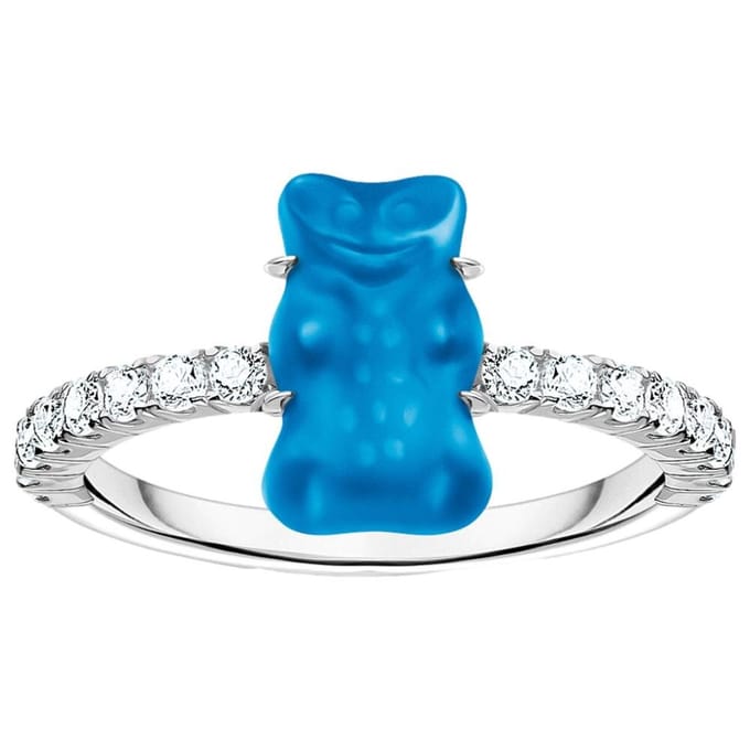 Thomas Sabo - TR2459-052-1-52 - Ring - 925 zilver - Dames - Goldbär blauw - Ringmaat 52