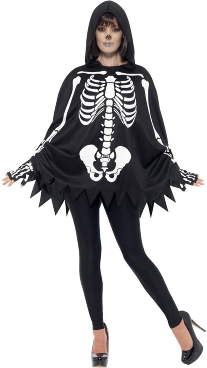 Smiffys - Skeleton Kostuum Accessoire Set - Zwart