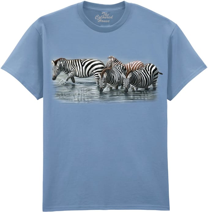 Zebra Water Hole The Coloured House T-shirt M