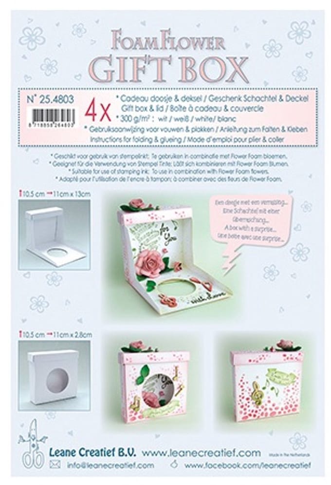 Leane Creatief - 254803 - Flower Foam gift boxes 4 x white