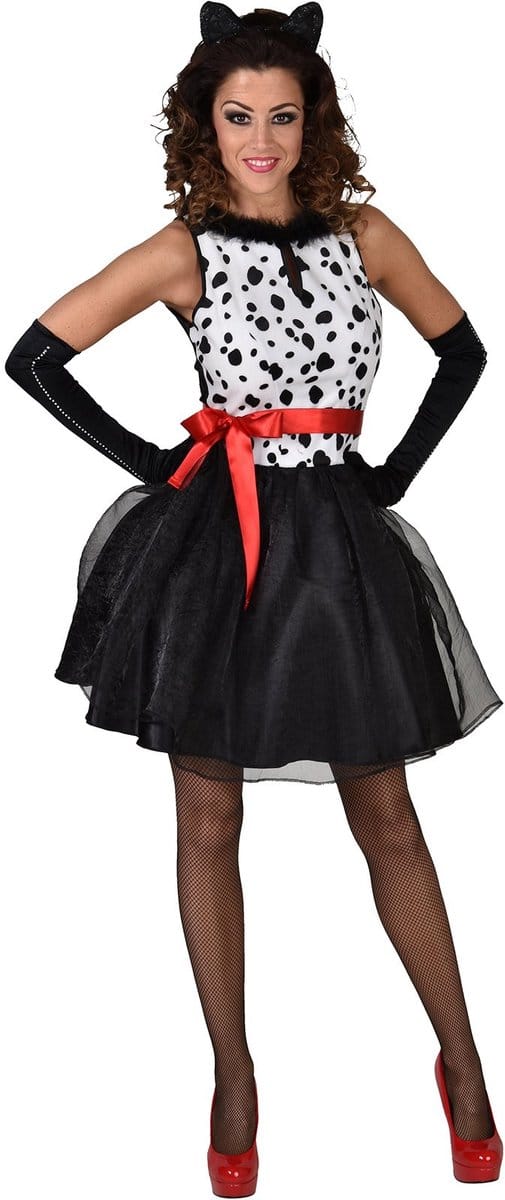 Magic Design Verkleedjurk Dalmatiër Dames Zwart/wit Mt Xxl