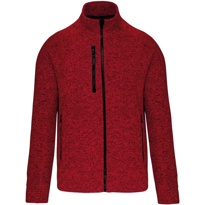 Kariban Heather herenvest met rits K9106 - Red Melange - L
