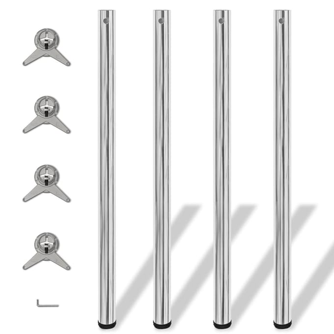 vidaXL - Tafelpoten - in - hoogte - verstelbaar - chroom - 1100 - mm - 4 - st