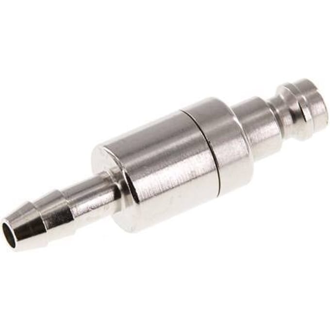Vernikkeld Messing DN 5 Luchtkoppeling Insteeknippel 6 mm Slangpilaar Double Shut-Off