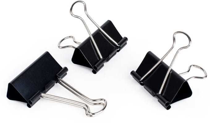 Pavo foldback clips zwart 41 mm, klemwijdte 20 mm, 12 stuks