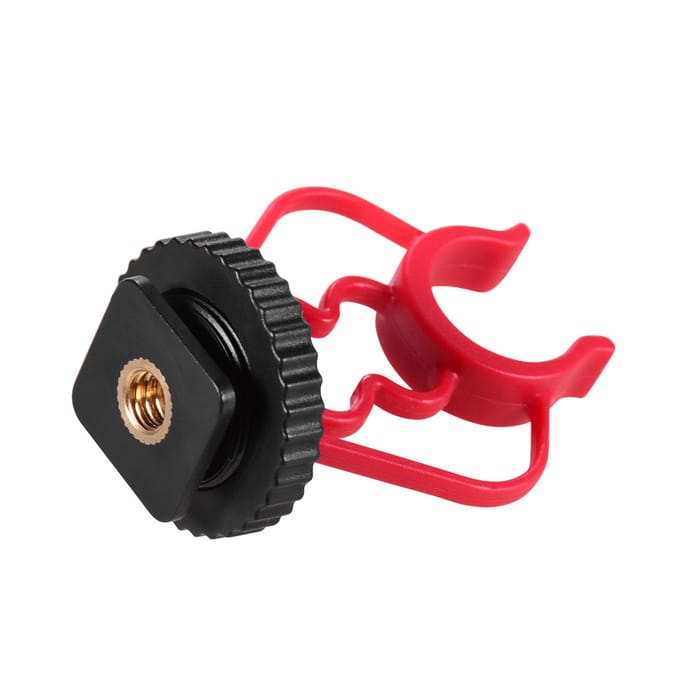 Universele MicShock Mount Cold Shoe Mount Adapter ABS Plastic Microfoonbeugel Mount Vervanging red