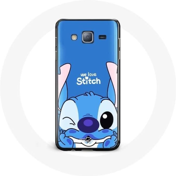 Coque - Samsung - Galaxy J3 2016 - Stitch mignon - Souple - Protection enfant bleu