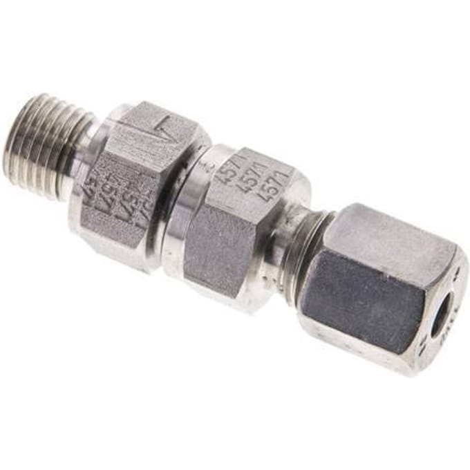 6S (M14x1.5) & G1/4'' Regeling-Uit RVS Terugslagklep Snijring Buitendraad 1-400 bar ISO 8434-1