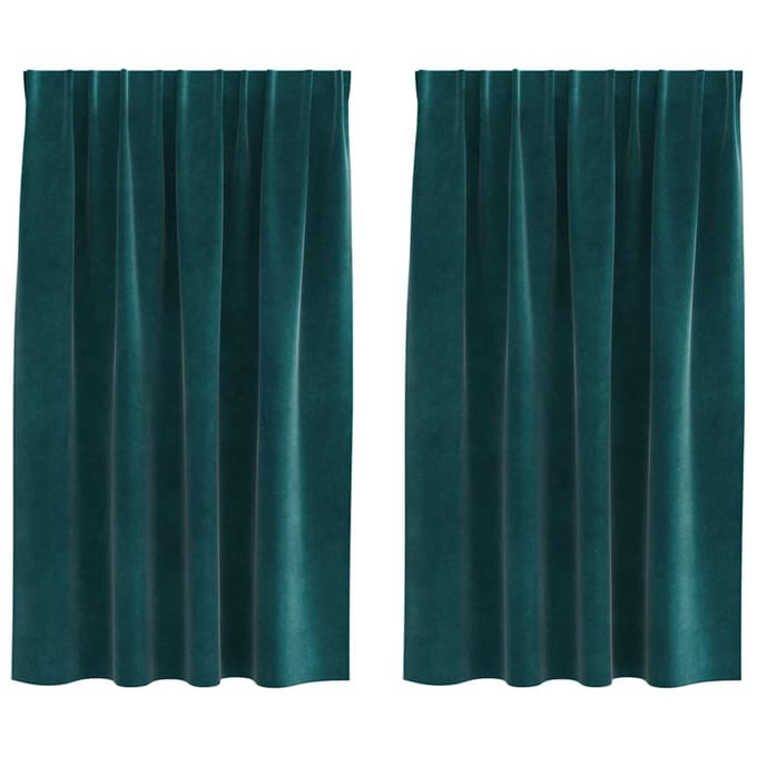 vidaXL - Gordijnen - 2 - st - Donkergroen - 140 - x - 140 - cm - fluweel