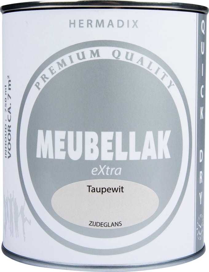 Hermadix Meubellak eXtra - Dekkend - Zijdeglans Taupewit