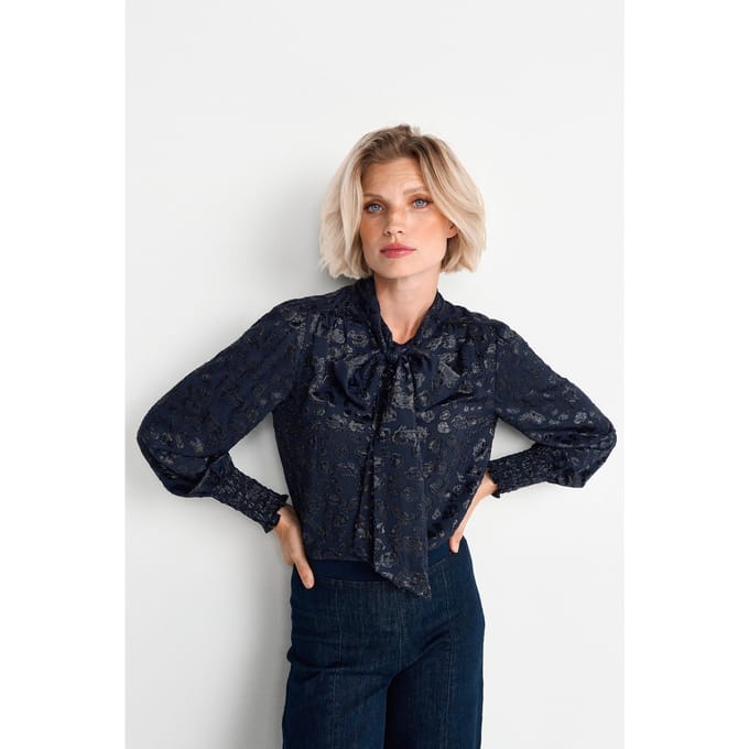 Rich & Royal Blouse With Bow Midnight Blue Taglia: 36 | Magliette intime Outlet | Donna | Blu