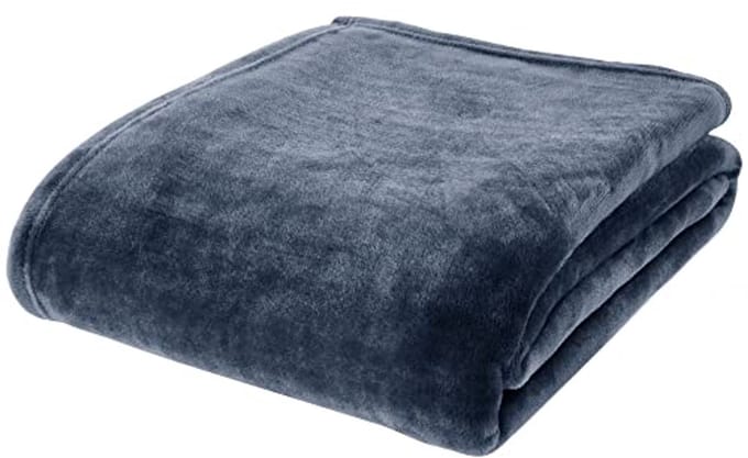 Extra Large Raschel Velvet Touch Plaid 200X240cm - Navy