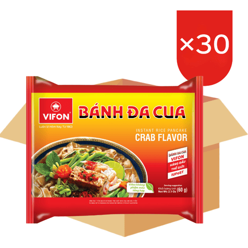 Vifon Banh Da Cua rijstnoedels met krabsmaak 30 x 60 g