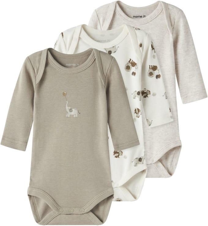 NAME IT - NBNBODY 3P LS ANIMAL NOOS - Baby - Bodies