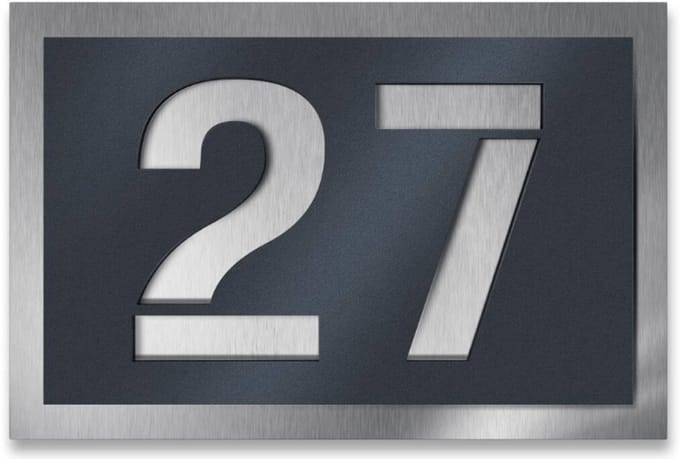 Huisnummerbord rvslook/zwart 6014 15x12cm