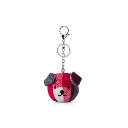Snuffie sleutelhanger check collectie, formaat 10 cm., kleur rood - blauw
