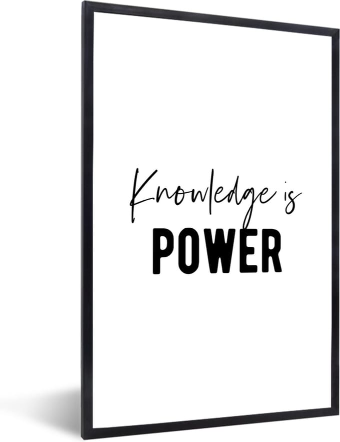 Fotolijst incl. Poster - Quote - Power - Studeren - 20x30 cm - Posterlijst