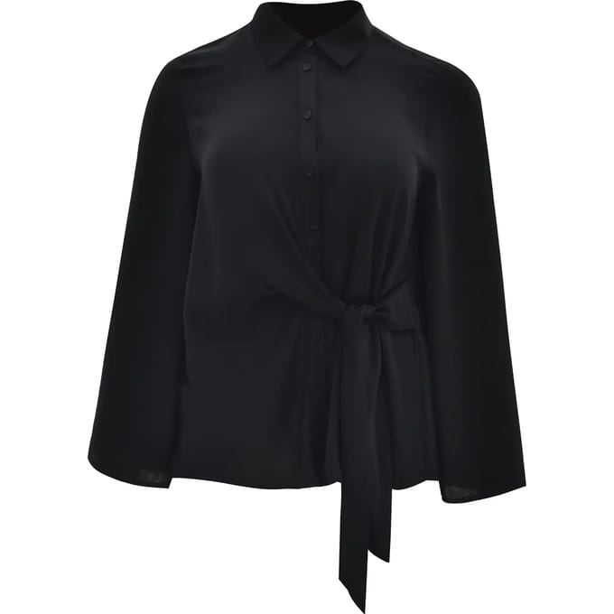 Satin Lange Mouwen Ceintuur Blouse Dames Mat Fashion
