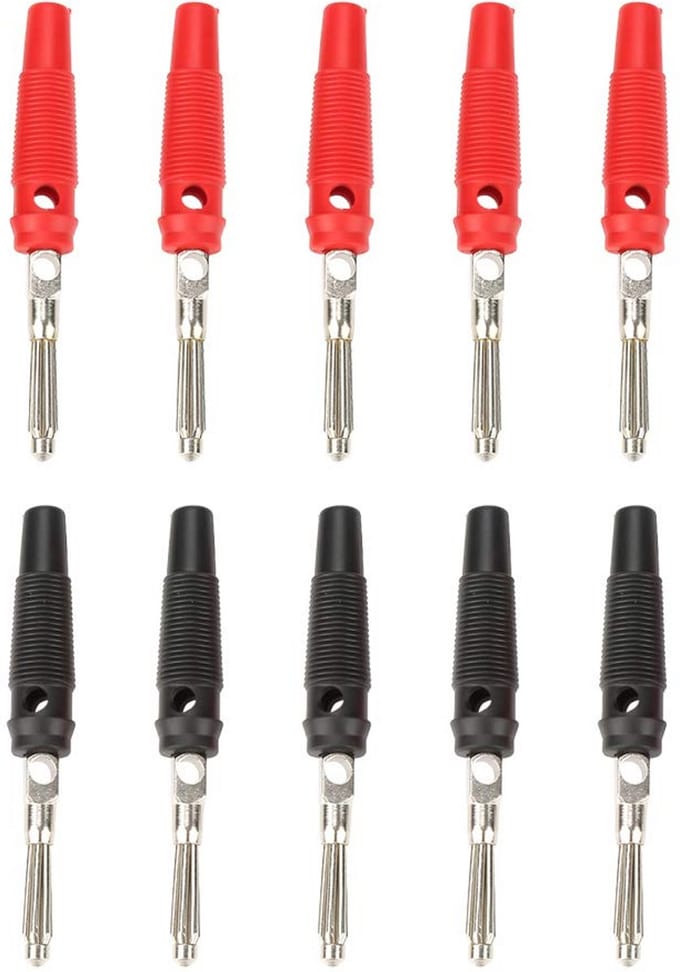 10 Stuks 4mm Banaanstekkers Set - Audio Luidsprekerkabel Connectoren Schroefverbinding Rood/Zwart