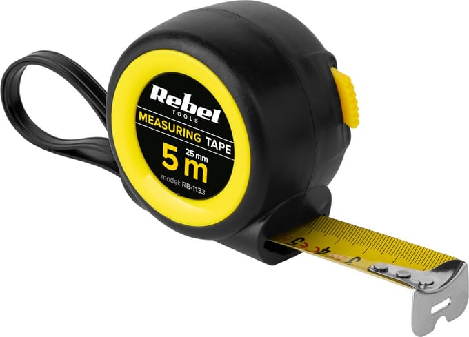 Rebel Tools - Stalen Rolmaat - 5m - 25mm - Blokkeerknop