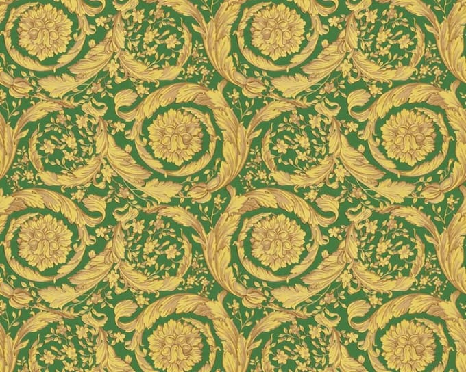 KLASSIEK BAROK ORNAMENTEN BEHANG - Geel Groen Metallic  - AS Creation Versace 4