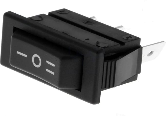 Schakelaar - ON / OFF / ON - 250V - 16A - Zwart