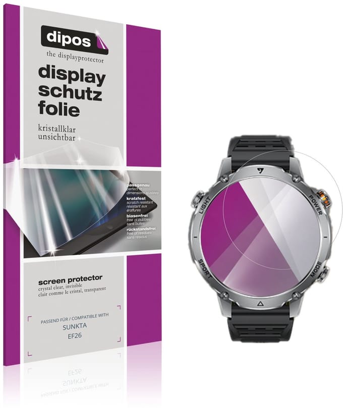 dipos – 6x Beschermfolie geschikt voor SUNKTA EF26 | Krasbestendige & heldere Screenprotector Ultra-Thin