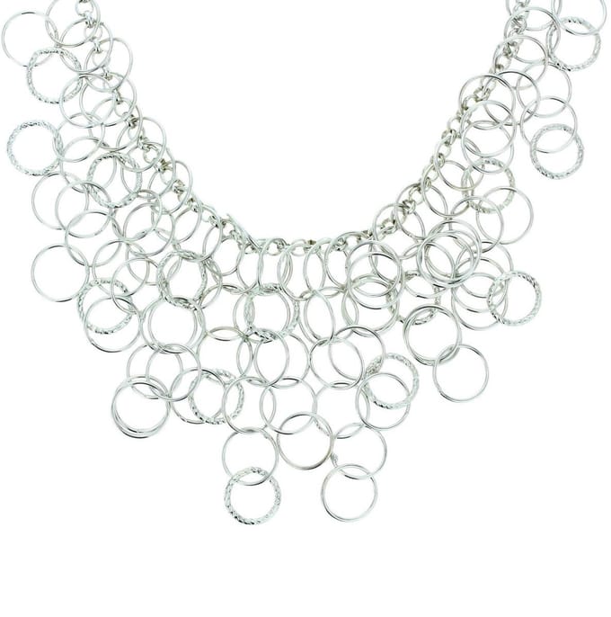 Behave - Zilverkleurige ketting met ringen - 43,5 cm