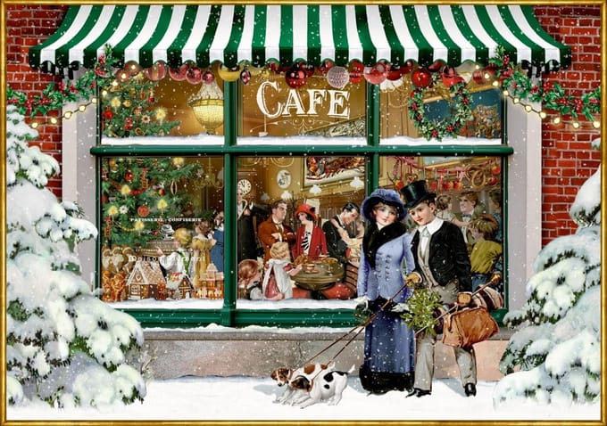 Kerstcafé Puzzel - 1000 Stukjes voor een Nostalgisch Gevoel