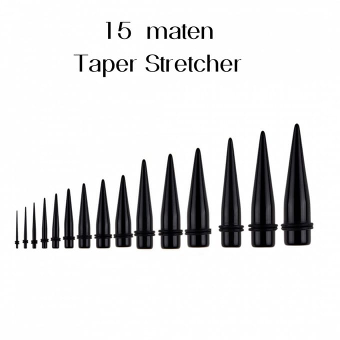 15 maten Taper stretcher 1.6 mm- 22 mm - Charme Bijoux