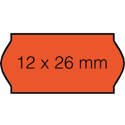 Prijsetiket 12x26mm Open-Data C6 permanent fluor rood - 36 stuks