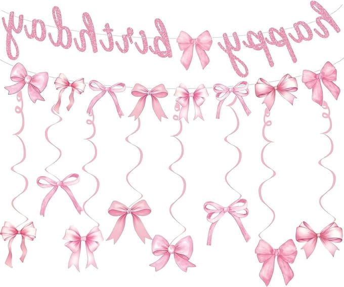 Solidchoice - Roze Boog Verjaardag Banner en Versieringen