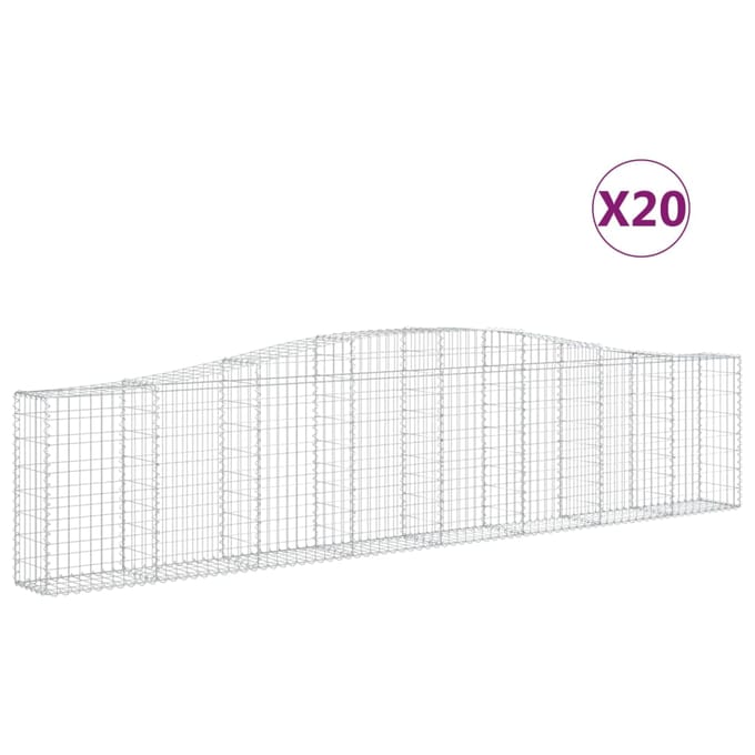 vidaXL - Schanskorven - 20 - st - gewelfd - 400x30x80/100 - cm - ijzer