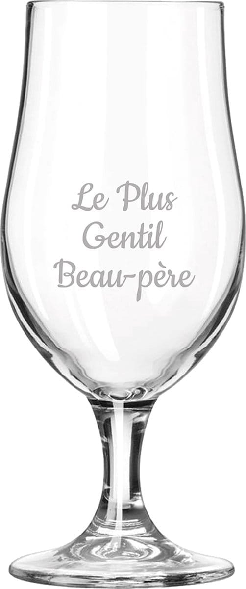 Bierglas op voet gegraveerd - 49cl - Le Plus Gentil Beau-père