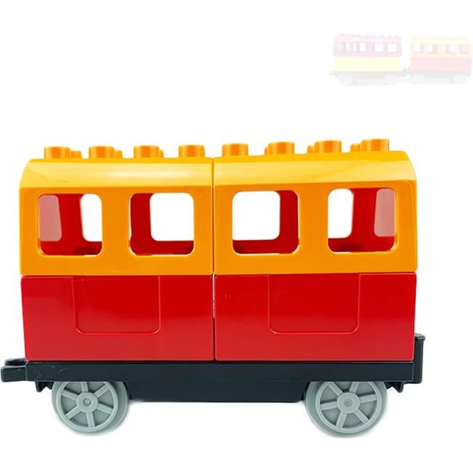 Grote Constructieblokken Werkt ideaal als Kindercadeau met Treinset DIY Spoorbaan Monteren Interactief Leren- orange