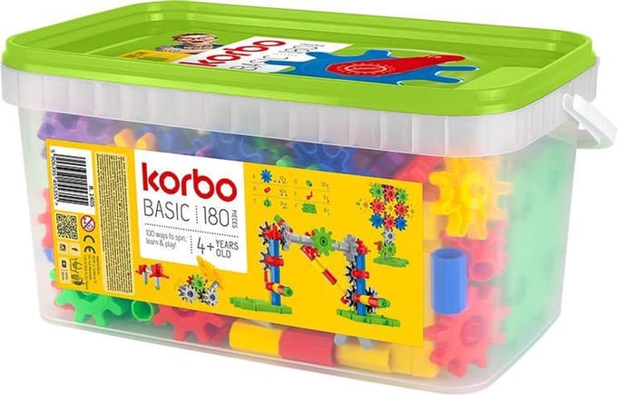 Tandwielen kleurrijk 180-delig - Korbo