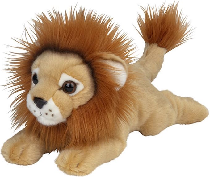 Nature Planet Leeuw knuffel - dierenknuffel - 33 cm - pluche wilde dieren