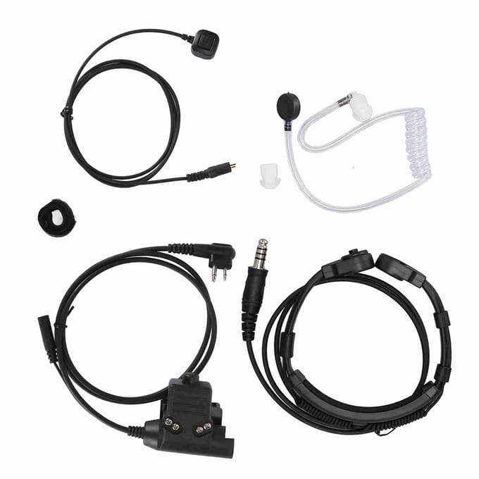 Keelmicrofoon Oortje 7.1mm Plug met Vinger PTT Draagbaar voor MOTOROLA GP88 GP300 GP3688 DEP450 EP450