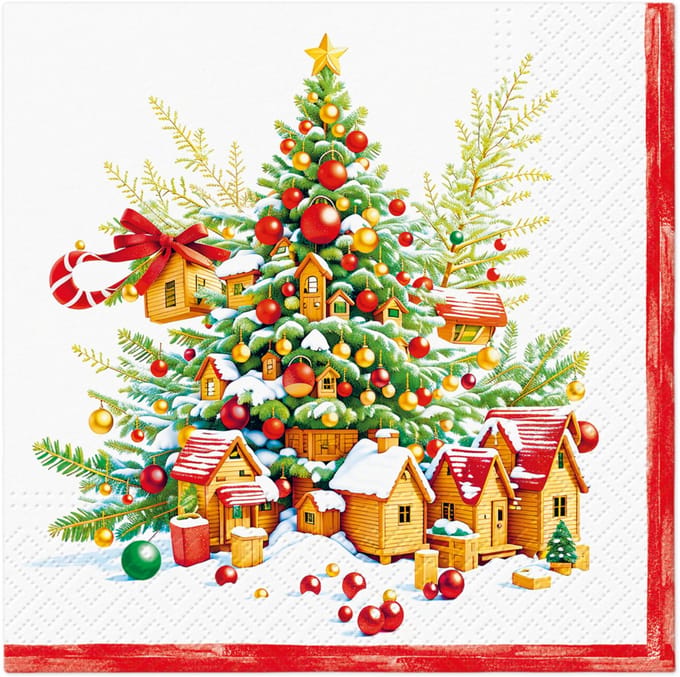 Lunch servetten Festive Joy Tree - PAW Decor - 33x33 cm
